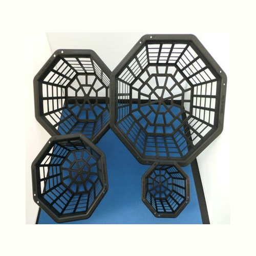 6\" (15cm) Octagonal Black Plastic Basket